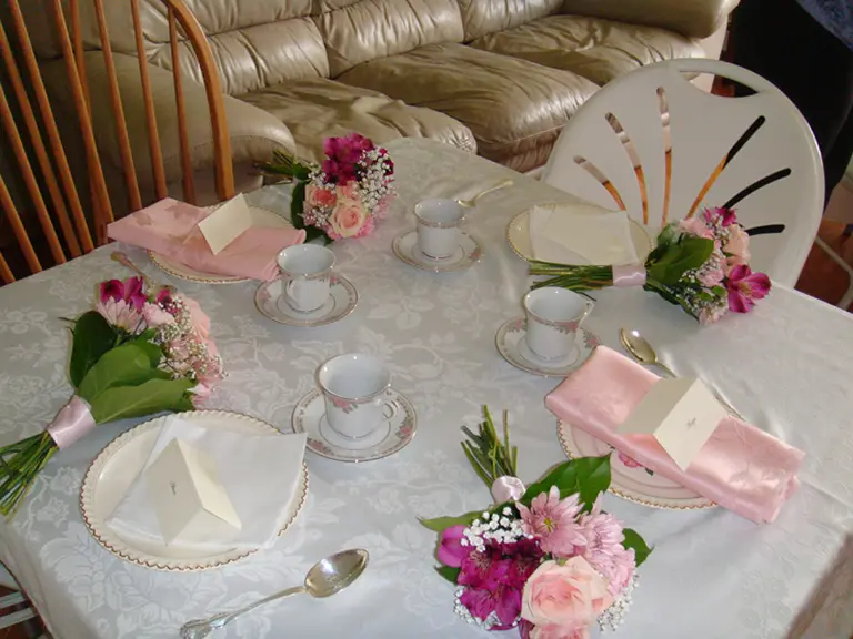 Table with Flowers and Napkins